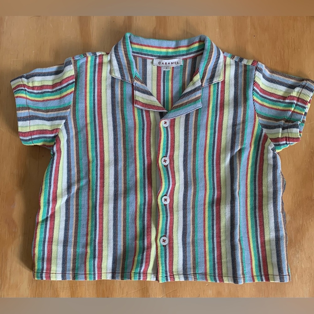 Caramel London Colorful Striped Cotton Kids Shirt 3-4T